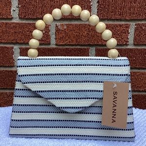 Savanna navy beige handbag